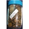 Image 2 : 56. Jar of 600 Unsorted U.S. Wheat Cents. Mixed dates and grades.