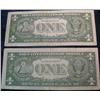 Image 2 : 58. (2) Series 1957 $1 Silver Certificates. VG-F.