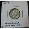 Image 1 : 131. 1941 D Mercury Dime. Brilliant Unc with full split bands.