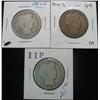 Image 1 : 159. 1907D, 10S, & 11P Barber Half Dollars. AG-G.