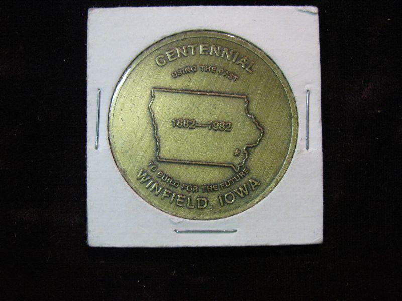 977. 1982 Winfield, Iowa Bronze Centennial Medal.