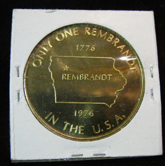 1027. 19011976 Rembrandt, Iowa, Diamond Jubilee Celebration. Bronze.