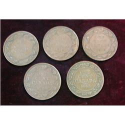 433. (2) 1918 & (3) 1920 Canada Large Cents. All F-12.