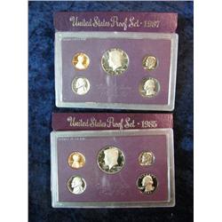 1631. 1985 S & 87 S U.S. Proof Sets. Original as issued.