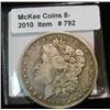 Image 1 : 792. 1890 O Morgan Silver Dollar. F-12.