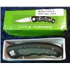 Image 1 : 811. Rostfrei. Little Torpedo . 3 1/2" Closed Knife. Black Rubberized Handle.