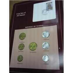 REPUBLIC OF TUNISIA COIN AND STAMP SET (UNC)