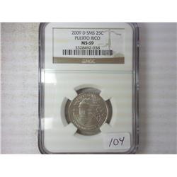 2009-D SMS PUERTO RICO QUARTER NGC MS69