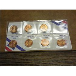 1982 LINCOLN CENT 7 VARIETY SET (UNC)
