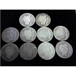 10 ASSORTED BARBER DIMES