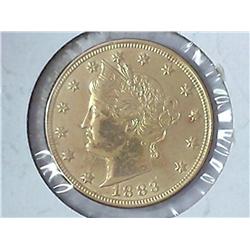 1883 RACKATEERS NICKEL (GOLD PLATED) UNC
