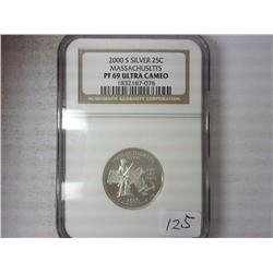 2000-S MASSACHUSETTS QUARTER NGC PF69 ULTRA CAMEO