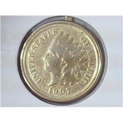 1907 GOLD PLATED INDIAN HEAD CENT