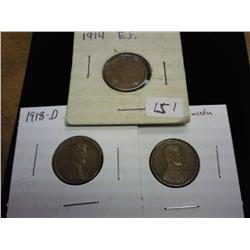 1914, 18-D & 21-S LINCOLN CENTS