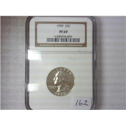 1959 SILVER WASHINGTON QUARTER NGC PF69