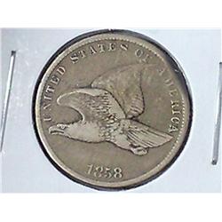 1858 FLYING EAGLE (SMALL LETTER) RIM DAMAGE