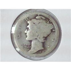 1917-D MERCURY DIME