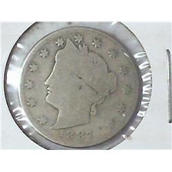 1887 LIBERTY ''V'' NICKEL (GOOD)