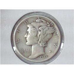1945 MICRO S MERCURY DIME