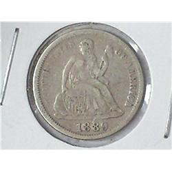 1889 SEATED LIBERTY DIME (EF)