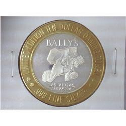 BALLY'S $10 GAMING TOKEN SILVER (UNC)