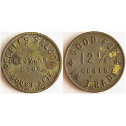 Bouse,AZ - Cochise County - People's Saloon Token : 12 1/2c - 