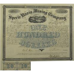 Florence,AZ - Pinal County - June 20, 1866 - Specie Basis Mining Company Bond :  