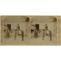 Hopi Mesas,AZ - Navajo County - 1901 - Moki (Hopi) Maidens Stereoview *Territorial* :  