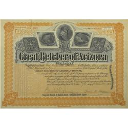 Jerome,AZ - Yavapai County - November 7, 1905 - Great Belcher of Arizona Co. Stock *Territorial* :  