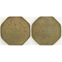 Miami,AZ - Gila County - 1911 - Peerless Saloon Token : 12.5c - Genuine - 5208190-143