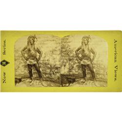 AZ - Navajo County - c1870s-1890s - Arizona Indian Brave Stereoview  *Territorial* :  