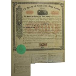 Chihuahua, Mexico - Dec 15, 1863 - American & Mexican Silver Mining Co. Bond :