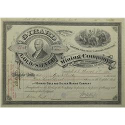 Tombstone,AZ - Pima County - March 1, 1882 - Girard Gold and Silver Mining Company Stock  *Territori