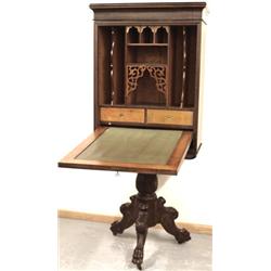 Late 19th C. Rosewood pedestal desk