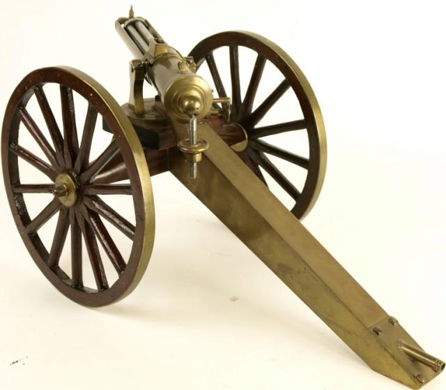 Miniature Gatling Gun 10 C.1950 miniature handmade functioning Gatling gun