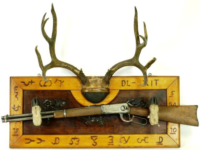 Early well made antler coat rack