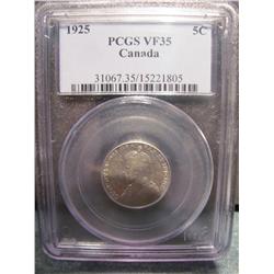 1925 5 cents PCGS VF35 KEY DATE