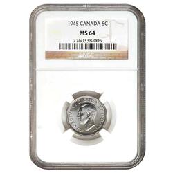 1945 5 cents NGC MS64