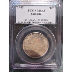 1945 Silver 50 cents PCGS MS63