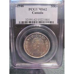 1946 Silver 50 cents PCGS MS62