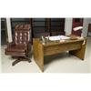 Image 1 : Mid Century Oak Desk, And Leather Chair