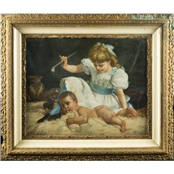 Chromolithograph Framed Behind Glass