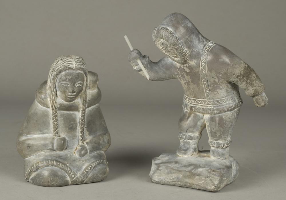 (2) Abbott Canada Soapstone Inuit Carvings