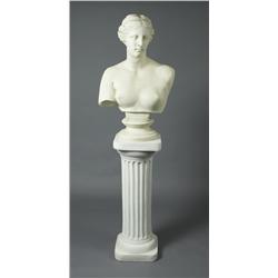 Decorative Female Bust & Pedestal