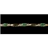 Image 2 : Diamond, Emerald and 14K Yellow Gold Bracelet