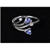 Image 1 : Diamond, Tanzanite and 14K White Gold Ring