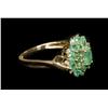 Image 2 : Diamond, Emerald and 14K Yellow Gold Ring