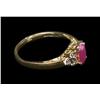 Image 2 : Diamond, Ruby and 14K Yellow Gold Ring