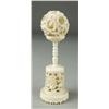 Image 1 : Fine Carved Ivory Puzzle Ball On Stand