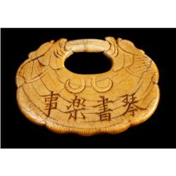 A Fine Chinese Carved Ivory Plaque